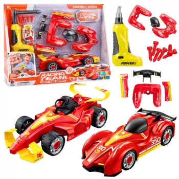 LEAN TOYS Automobilių derinimo rinkinys Car Racer su atsuktuvu ir šviesomis