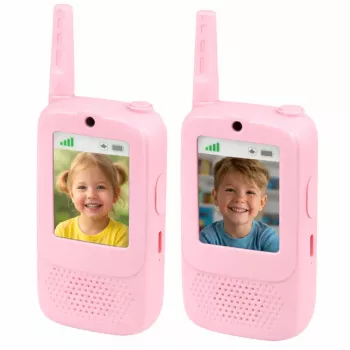 LEAN TOYS Walkie Talkies For Kids Video Talk Recording Camera Pink