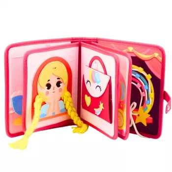 LEAN TOYS 3D Felt Princess Pink Sensorinis Lavinamasis Knygelė