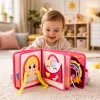 LEAN TOYS 3D Felt Princess Pink Sensorinis Lavinamasis Knygelė