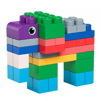 LEAN TOYS Minkšti sensoriniai konstravimo blokeliai maišelyje vaikams, spalvoti, 30 vnt.