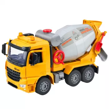 LEAN TOYS Statybinis sunkvežimis Betono maišyklė su besisukančiu būgnu, šviesomis ir garsais