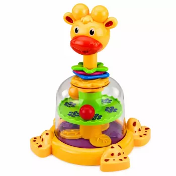 LEAN TOYS Interaktyvi Žirafos Suktukė su Sukamaisiais Rutuliais Kūdikiams