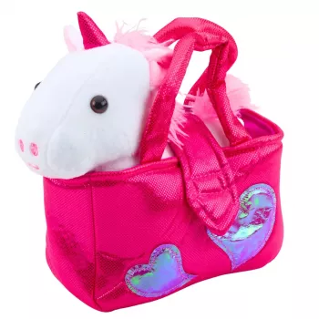 LEAN TOYS Minkštas žaislas Vienaragis maišelyje, Baltas, 25cm
