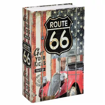 LEAN TOYS Knygos formos seifas su raktu „Route 66 Large“