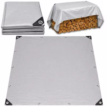 LEAN Tarpaulin Waterproof Reinforced Protective Rainproof Foil Gray 2x4 M