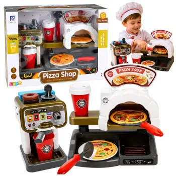LEAN TOYS Pizzeria Set Pizza Oven Coffee Maker Accessories Shop