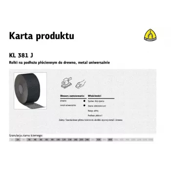 KINDERKRAFT ALOTEX B KL381J Šlifavimo Juosta, P120, 150mm x 50m, Ruda