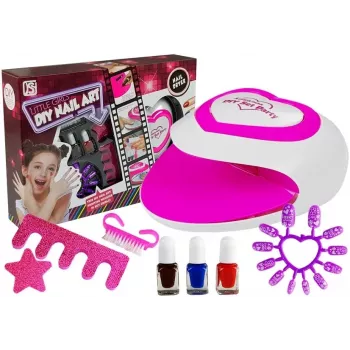 LEAN TOYS Vaikų nagų lakų rinkinys + nagų lempa