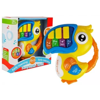 LEAN TOYS Parrot Piano Educational Early Learning Yellow