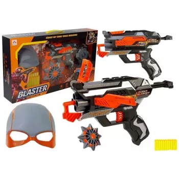 LEAN TOYS Pistoletas su putplasčio kulkomis ir kauke