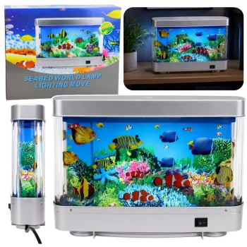 LEAN Artificial Decorative Aquarium LED Night Light 3D Fish Moving Colorful