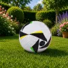 LEAN TOYS Treniruočių futbolo kamuolys žolės aikštei, Baltas su raštais, 5 dydis (22 cm)