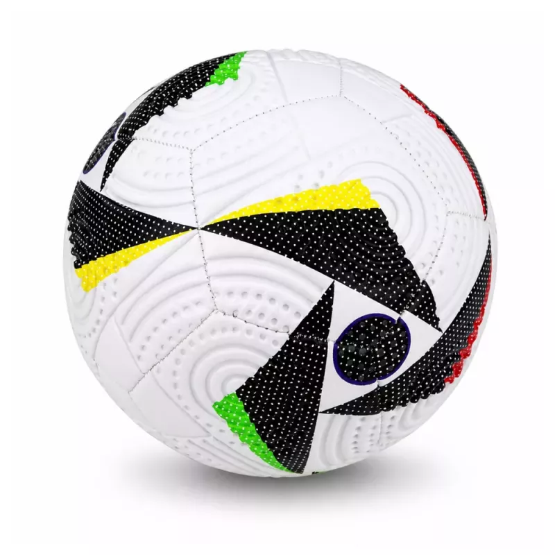 LEAN TOYS Treniruočių futbolo kamuolys žolės aikštei, Baltas su raštais, 5 dydis (22 cm)