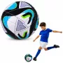 LEAN TOYS Treniruočių futbolo kamuolys žolės aikštelei, juodas ir mėlynas, 22 cm, 5 dydis