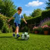 LEAN TOYS Treniruočių futbolo kamuolys žalia žvaigždute 22cm dydis 5
