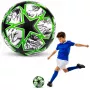 LEAN TOYS Treniruočių futbolo kamuolys žalia žvaigždute 22cm dydis 5