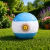 LEAN TOYS Treniruočių futbolo kamuolys žolės aikštei, Argentinos spalvos, 22 cm, 5 dydis