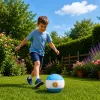 LEAN TOYS Treniruočių futbolo kamuolys žolės aikštei, Argentinos spalvos, 22 cm, 5 dydis