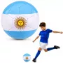 LEAN TOYS Treniruočių futbolo kamuolys žolės aikštei, Argentinos spalvos, 22 cm, 5 dydis