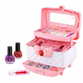 LEAN TOYS Grožio rinkinys makiažui ir nagams, kosmetikos dėžutė vaikams