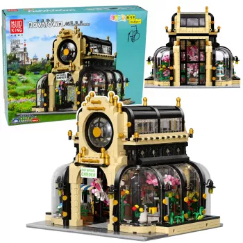 LEAN TOYS Statybiniai Blokeliai Botanikos Sodo Oranžerija su LED Šviesa 2147 Detalių