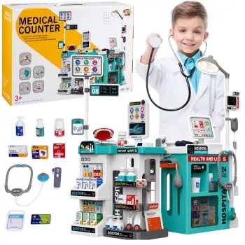 LEAN TOYS Didelis medicinos rinkinys su staleliu, garsais ir šviesomis, 77 dalys