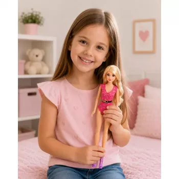 LEAN TOYS Anlily lėlė su maudymosi kostiumėliu, paplūdimio krepšiu ir aksesuarų rinkiniu