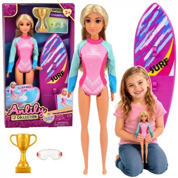 LEAN TOYS Anlily Banglentininkė Lėlė su Hidrokostiumu ir Banglente bei Aksesuarais