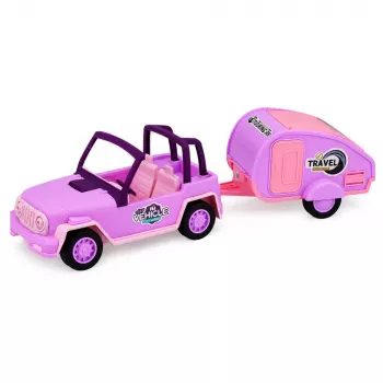 LEAN TOYS Visureigis su Kemperio Garsais Rožinis Kelionių Rinkinys