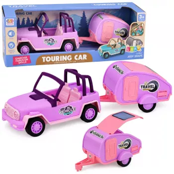LEAN TOYS Visureigis su Kemperio Garsais Rožinis Kelionių Rinkinys