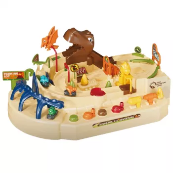 LEAN TOYS Interaktyvus rankinis arkadinis takas su dinozaurais 8 iššūkiai automobiliai
