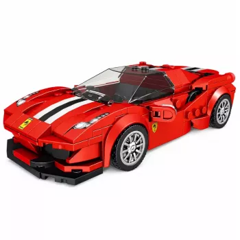 LEAN TOYS Construction Bricks Sports Car Racing Display Case Red 364 psl.