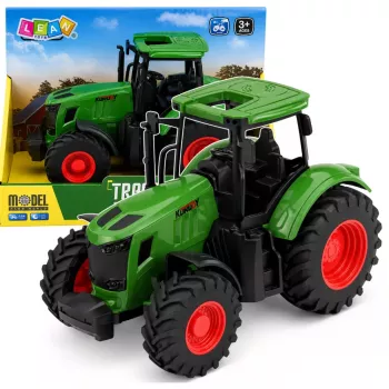 LEAN TOYS Žemės ūkio traktorius su guminiais ratais, žalias, 1:24