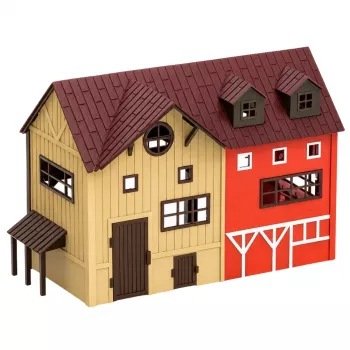 LEAN TOYS Ūkio komplektas su traktoriumi, tvartu, gyvūnų figūrėlėmis ir aksesuarais, 44 vnt.