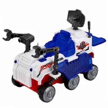 LEAN TOYS Kosminio šautuvo, raketos, tyrimų transporto priemonės, kosmonauto ir palydovo rinkinys