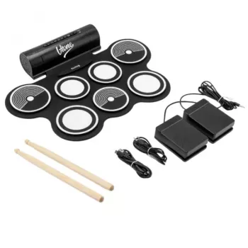 V-TONE RD7 elektroninis būgnų komplektas su USB-C ir AUX, 7 pagalvėlėmis, 2 pedalais, 12 balsų