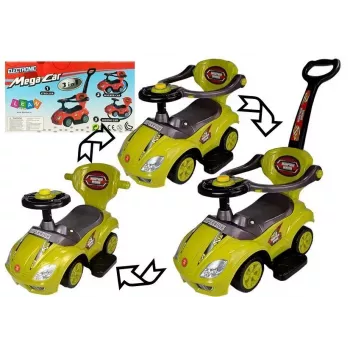 LEAN CARS Toddlers Ride On Push Along with Parent Handle Mega Car 3in1 Geltona