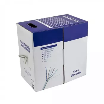 Sbox UTP CAT-6 BOX 305 m - 305 m Cat6 UTP tinklo kabelis, pilka, CCA, 23 AWG, PVC, Easy Pull Box