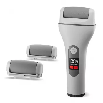 Ray Battler RB 0018 Callus Remover - elektrinė nuospaudų šalinimo dildė, įkraunama, su 3 volų antgaliais, IPX7 vandeniui atspari, šlapiam ir sausam naudojimui