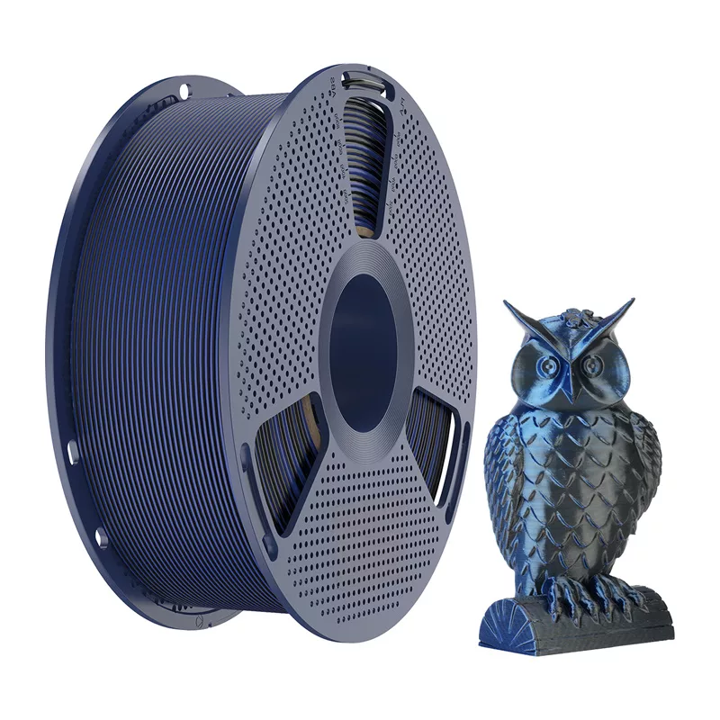 SUNLU PLA+ Silk Dual Color Filament 1,75 mm juoda ir mėlyna 1 kg