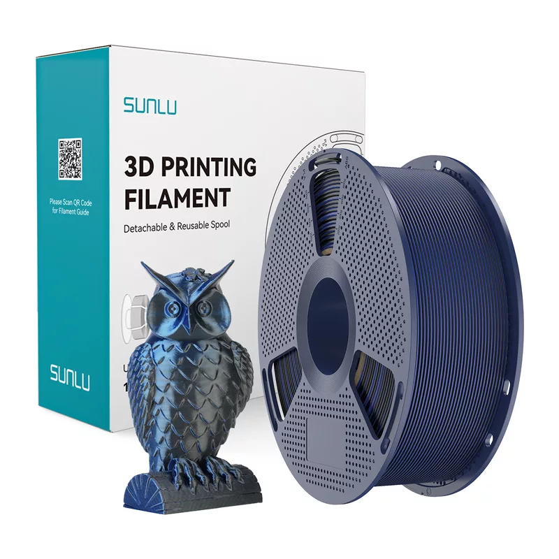 SUNLU PLA+ Silk Dual Color Filament 1,75 mm juoda ir mėlyna 1 kg