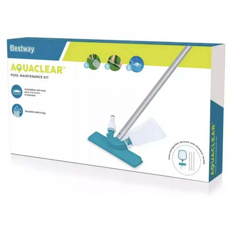 Bestway Flowclear Baseino Valymo Rinkinys 58013 – Siurbimo Galvutė, Tinklas, Šepetys, Aliumininis Strypas