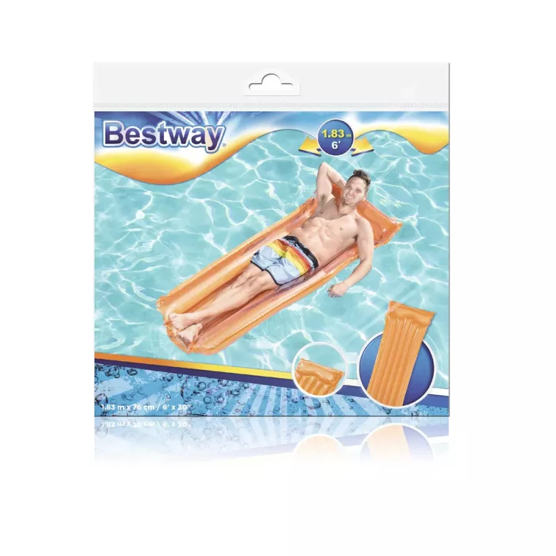 Bestway 44013 Pripučiamas vandens čiužinys maudynėms, oranžinis, 183 x 76 cm