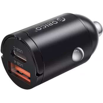 ORICO MR-30-1A1C-BK-EP 60W Dual Port Car Charger su USB-C 30W PD ir USB-A 30W QC 3.0 - Juoda