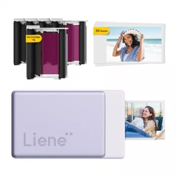 LIENE Pearl N200 Pro 2x3 nešiojamasis nuotraukų spausdintuvas (violetinis)