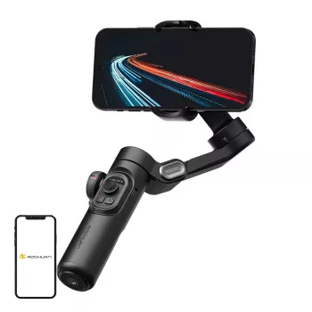 AOCHUAN XE Standard Gimbal (Juoda) – 3 ašių išmaniojo telefono stabilizatorius su Bluetooth 5.0, 2600 mAh baterija, sulankstomas dizainas