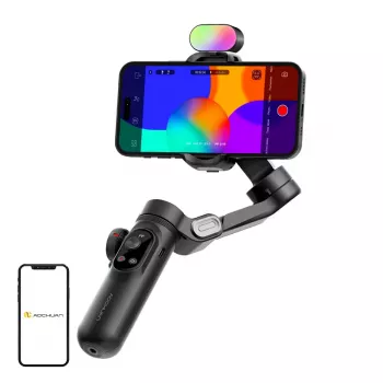 AOCHUAN X Pro 3 ašių gimbal su RGB apšvietimu (juodas)