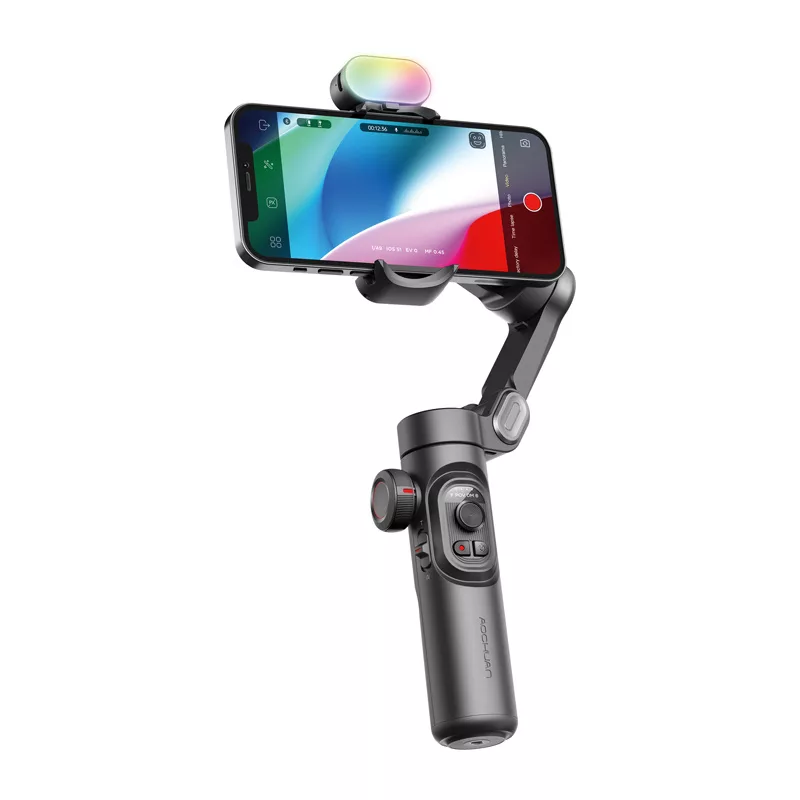 AOCHUAN XE 3 ašių gimbal su RGB apšvietimu (Juoda)