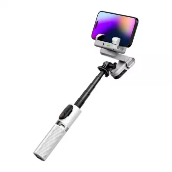 AOCHUAN M1 Pro 3 ašių išmaniojo telefono gimbalas su RGB apšvietimu (Baltas)